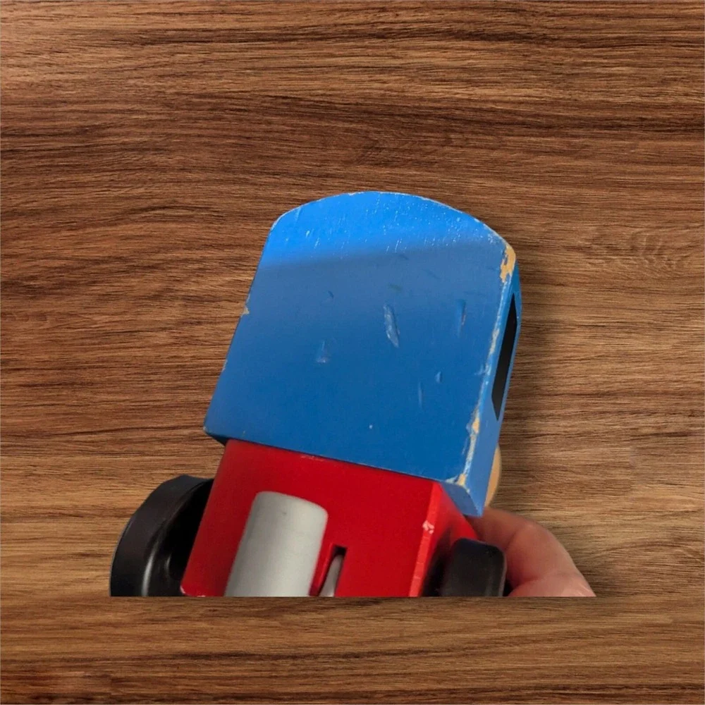 Melissa & Doug Wood Wooden Farm Train Chunky Set 3 cars 1 ENGINE set of 4 #4545‎